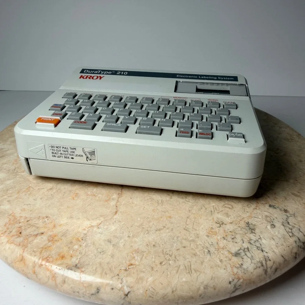 Kroy DuraType 210 Electronic Labeling System Gray Vintage Label Maker Works